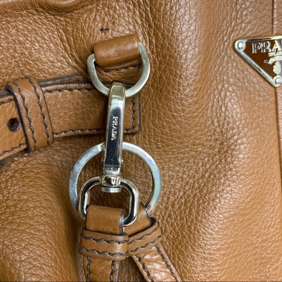 Prada Vitello Daino Buckle Side Pocket Leather Bag - Picture 15 of 16